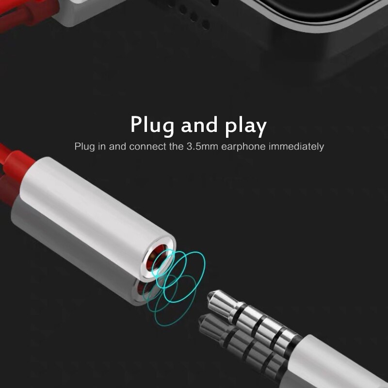 Cable adaptador de auriculares USB tipo C a 3,5mm para One plus 1 + 6T 7 7Pro 7T para Huawei Xiaomi