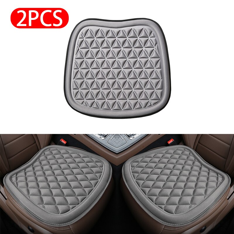 Funda de asiento de coche Universal 3D, cojín de asiento de vehículo, almohadilla de protección de Banco delantero y trasero, Protector de asiento de coche antideslizante para coche de 5 asientos: Gray Front 2pc