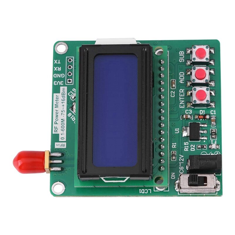 Digital LCD Display Power Meter RF Power Meter -75-16 DBm 1-600MHz Radio Frequency Attenuation Value