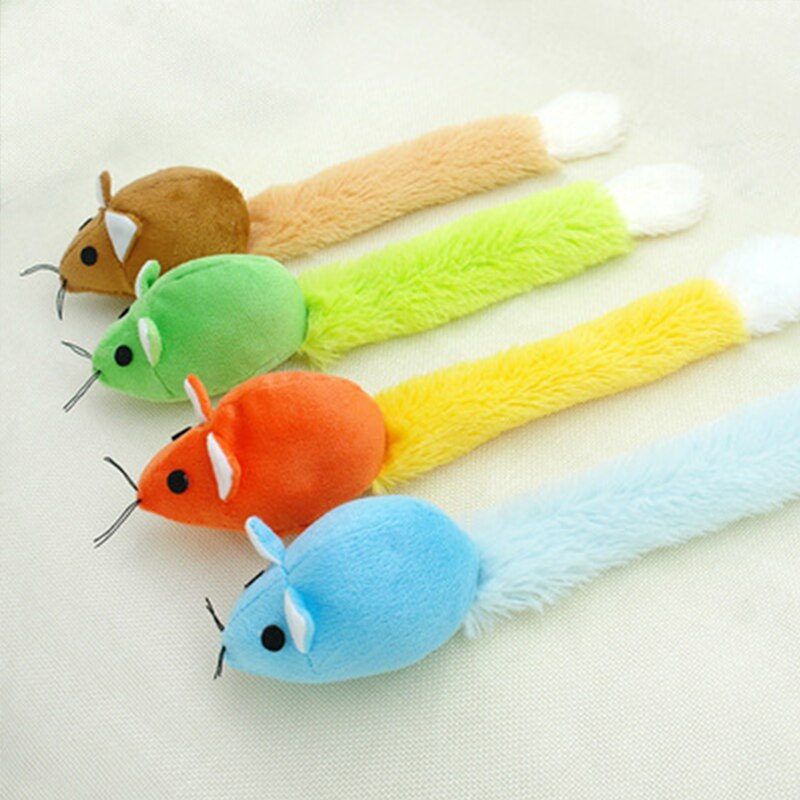 Pet Cat Toy Set Interactive Cats Teaser Toys Plush Mice with Catnips Long Tail Mouse Funny For Kitten: SET