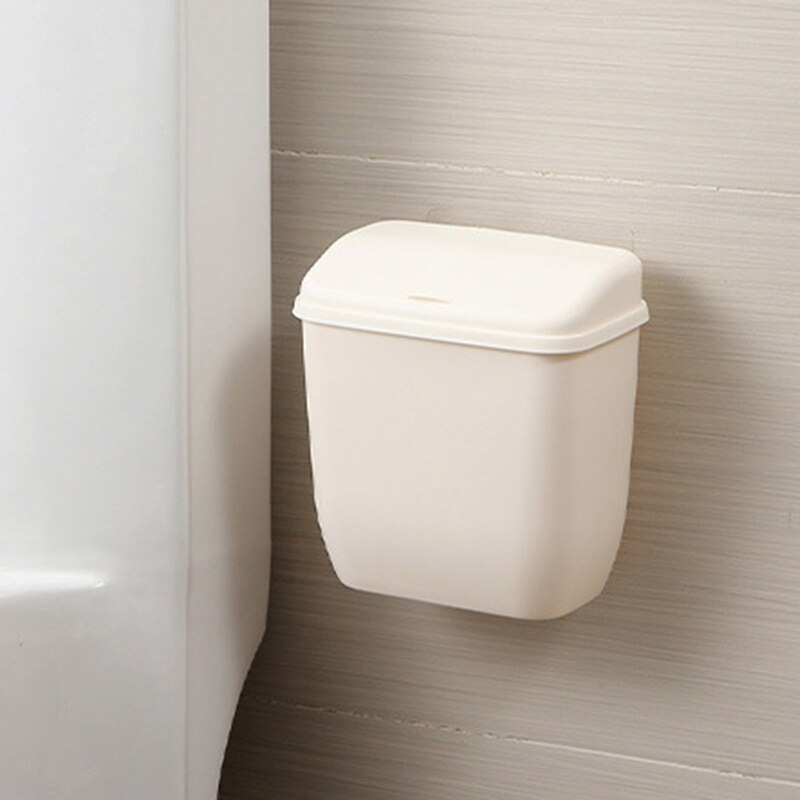 Wall Mounted Trash Can with Removable Lid Waste Paper Storage Organizer for Home Bedroom Bathroom Office Garbage Basket
