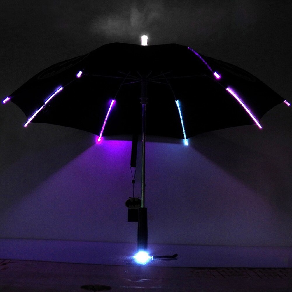 LED Light Transparent Unbrella For Environmental Shining Glowing Umbrellas Party Activity props Long Handle Umbrellas