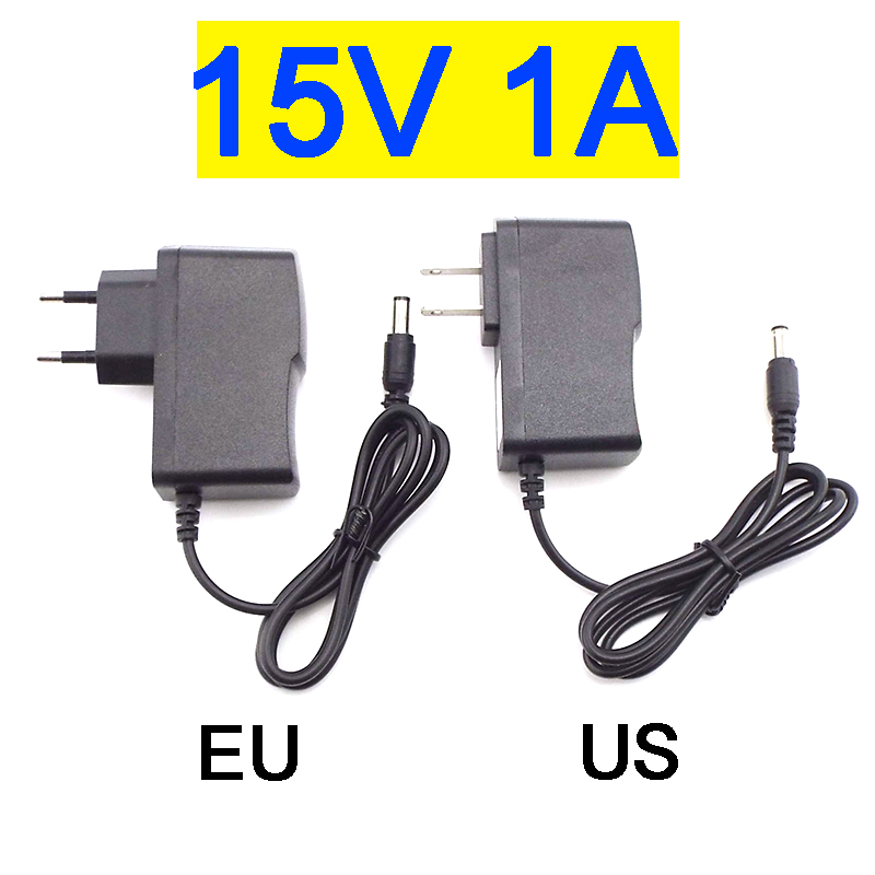 15V 1A 1000ma Ac 100V-240V Dc Voeding Adapter Plug Converter Voor Led Strip Light cctv Charger Switch 5.5X2.5Mm Us/Eu Plug W