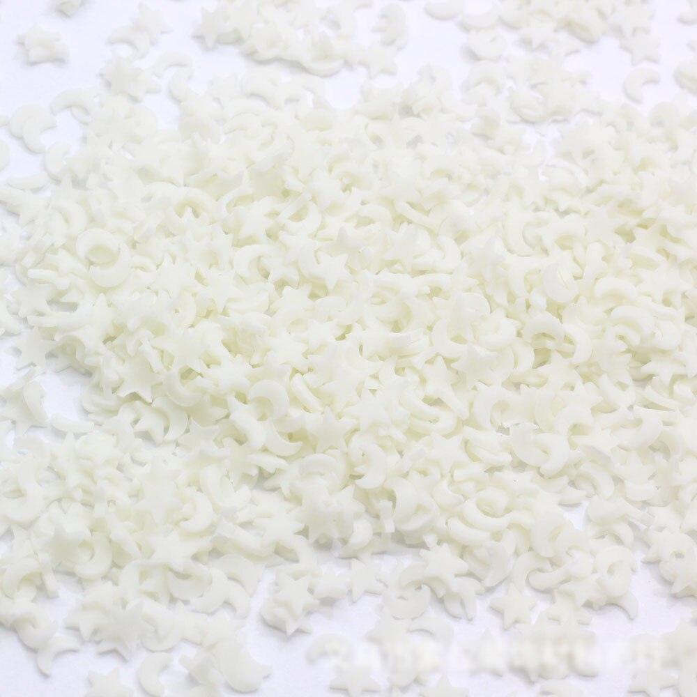 Arcilla polimérica para manualidades, lámina luminosa con forma de luna y estrella, para hacer álbumes de recortes, manualidades, manualidades, arte de uñas, Material de relleno de barro de cristal, 100g: star