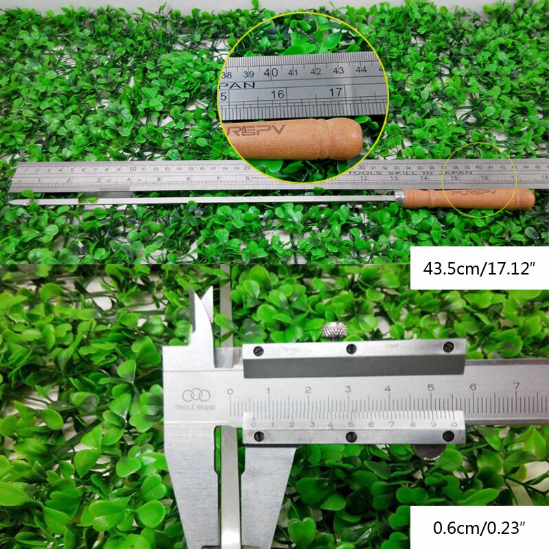 10pcs/pack Stainless skewers BBQ Grill metal sticks Barbeque Kabob Kitchen Needles with wooden hand barbecue grill for outdoor
