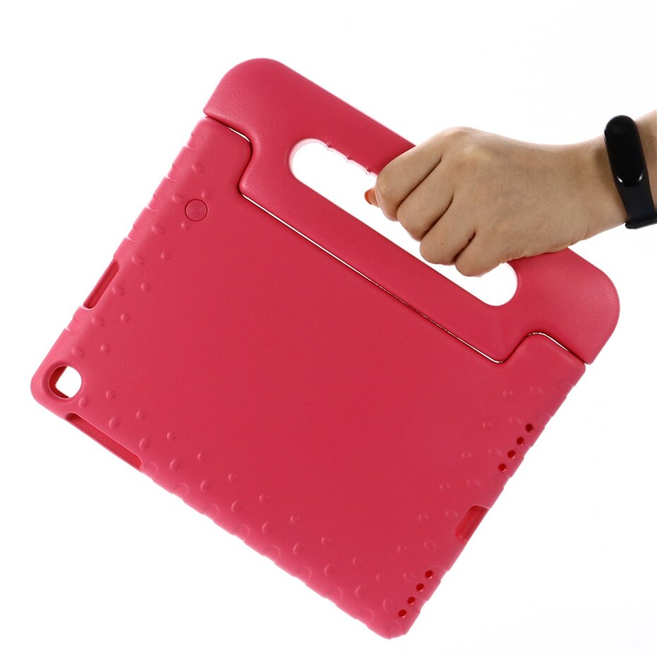 Para Samsung Tab A 10,1 Funda niños SM-T510 T515 A prueba de golpes EVA Funda para Samsung Galaxy Tab A 10,1 soporte con asa Funda: Rojo rosado