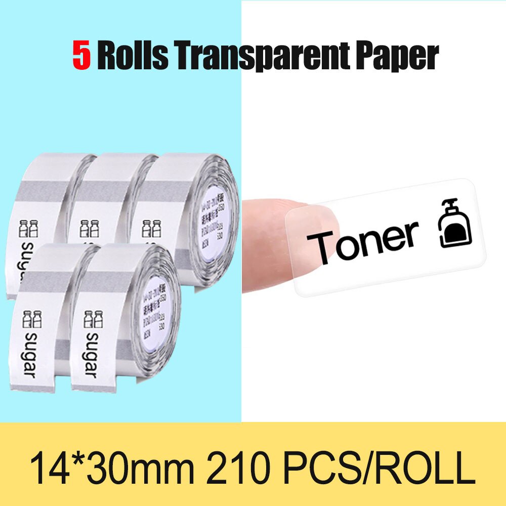 Niimbot Thermische Transparant Papier Waterdicht Olie Proof White Label Papier Voor D11 Draagbare Thermische Label Printer: 5 transparent L