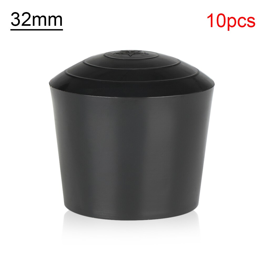 10pcs/pack Black Round Table Chair Leg Foot Caps Furniture Feet Cover Floor Protectors PVC Rubber Coat Mat Anti-slip Pad: 32mm