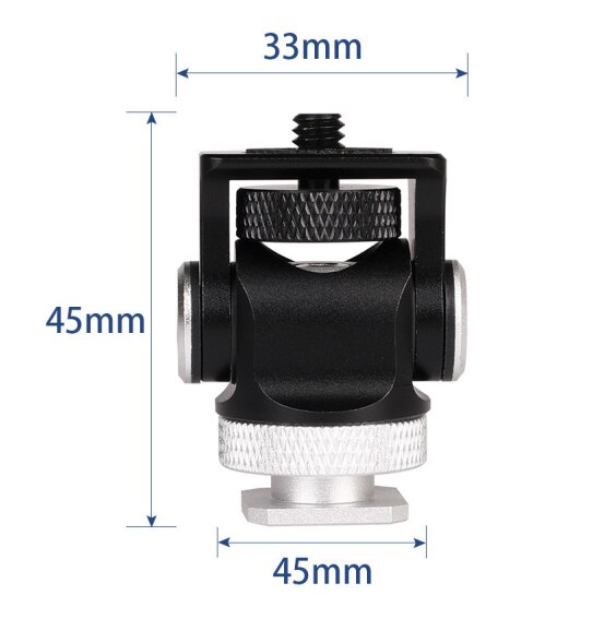 Sapata ajustável monitor titular montagem câmera pan 360 graus de inclinação 180 graus com sapata fria montagem e 1/4 mount mount cabeça tripé de montagem