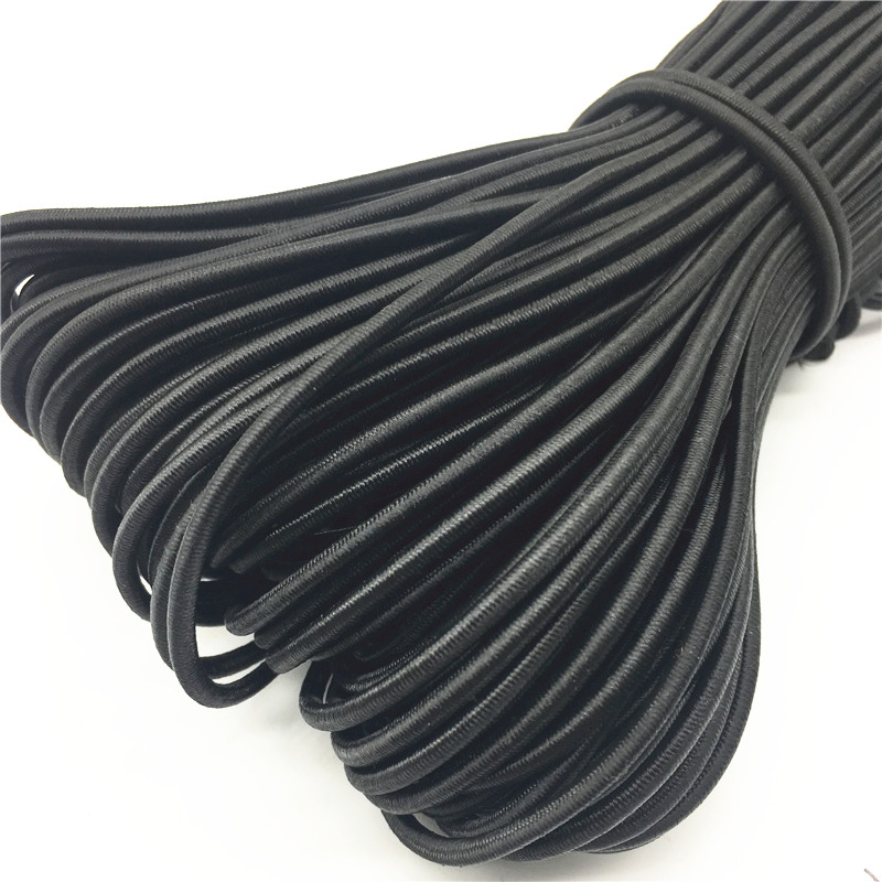 1MM-5MM Runde Elastische Gummibänder Elastische Seil Bekleidungs Maske Elastische Band für DIY Schmuck NäHenne Zubehör handwerk Liefert: Schwarz / 1mm / 5 Mt
