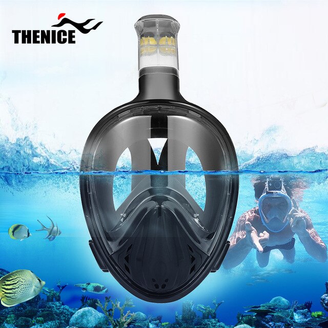 Diving Mask Underwater Anti fog Panoramic Full Face Snorkel Women Men Swimming Snorkeling Mask Scuba Goggles Camera Mount