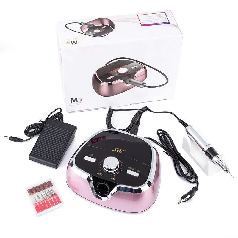 35000RPM Electric Nail Drill Machine M3 Electric Manicure Machine Set Accessory Pedicure Kit Ceramic Nail Drill Bit Nail Tools: purple