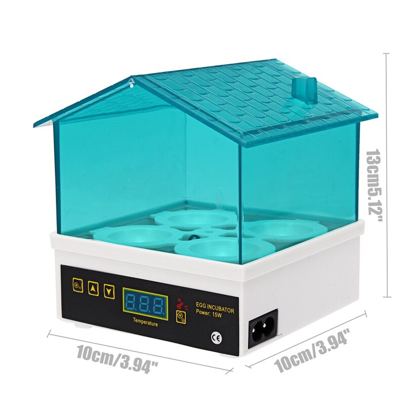 4 Egg Incubator Automatic Temperature Control Small Brooder Hatchery Egg Incubator Hatcher for Chicken Duck Bird Pigeon Quail