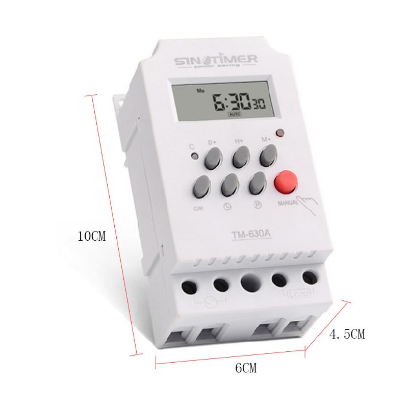 Mini Timer Switch Time Relay 12/24/220V DC Input 7 Days Programmable 24Hours Output Load High Power 30A