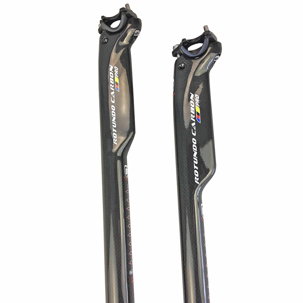 ROTUNDO-tija de sillín de bicicleta, fibra de carbono, tubo para asiento de bicicleta de montaña, 27,2/30,8/31,6mm, 3k, brillante, ciclismo