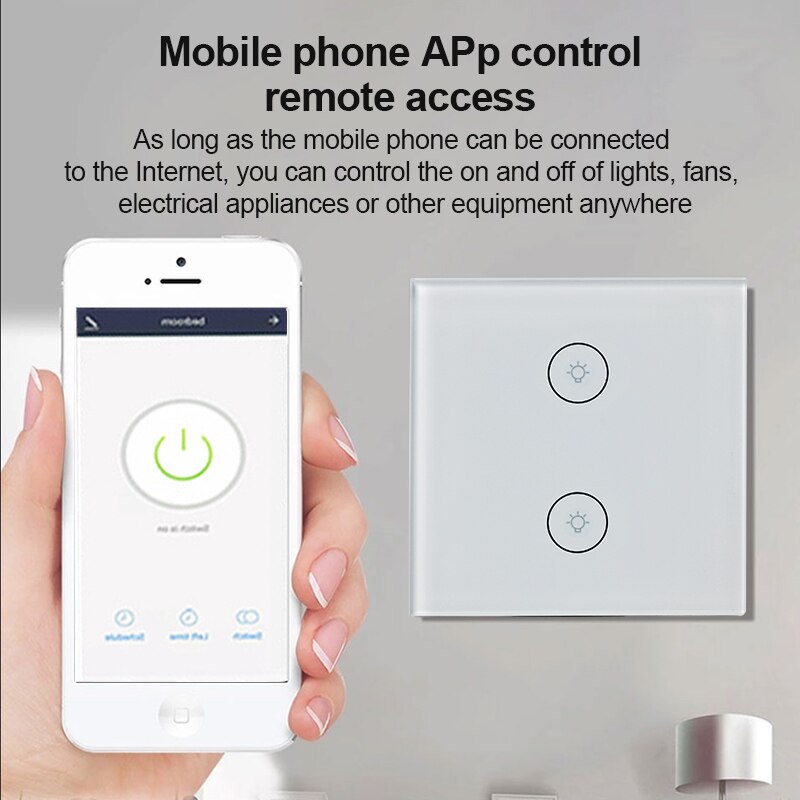 1/2/3 Gang Wifi Light Switch EU Standard Work With Alexa Google Home Touch Switch Smart Switch Panel Wall Switch