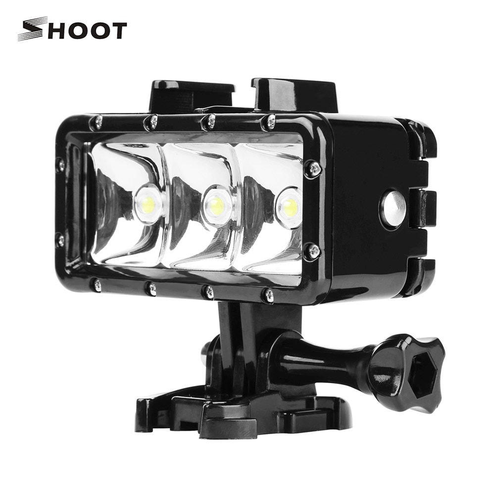 SCHIEßEN XTGP253 LED Tauchen Licht Lampe 3 Beleuchtung Modi 30m Eingebaute Wasserdichte Akku für GoPro Hero SJCAM Yi