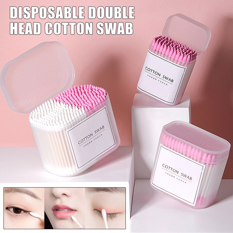 Disposable Cotton Swab Double Tipped Cotton Buds Ear Makeup Swabs Biodegradable