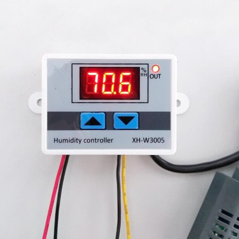 0~99%RH Digital Humidity Controller 220V 12V 24V Hygrometer Humidity Control Switch AC DC Hygrostat + Humidity Probe AM2301: DC 24V