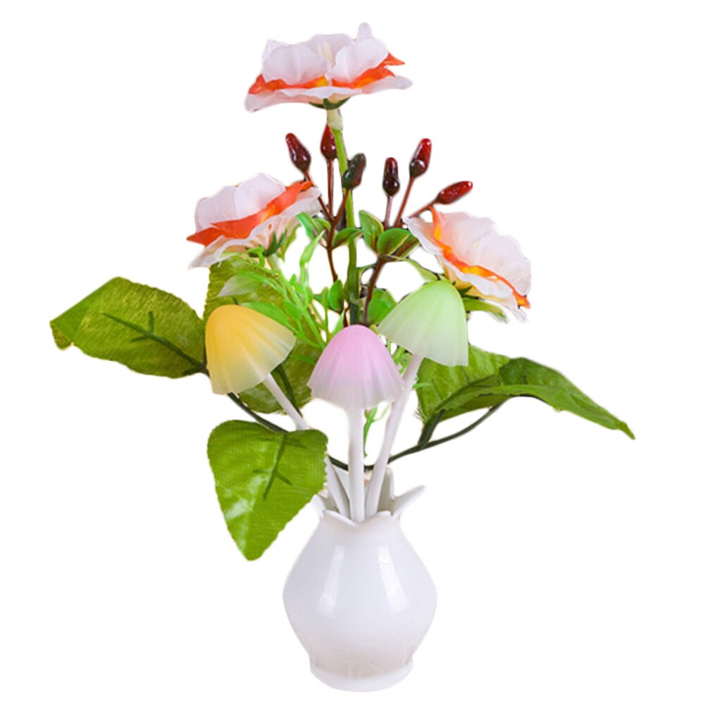 Lichtgevende Kleurrijke Granaatappel Bloem Nachtlampje Lila Lamp Sensor US Plug Paddestoel Bloem Plant Slaapkamer Bruiloft Decoratie: A
