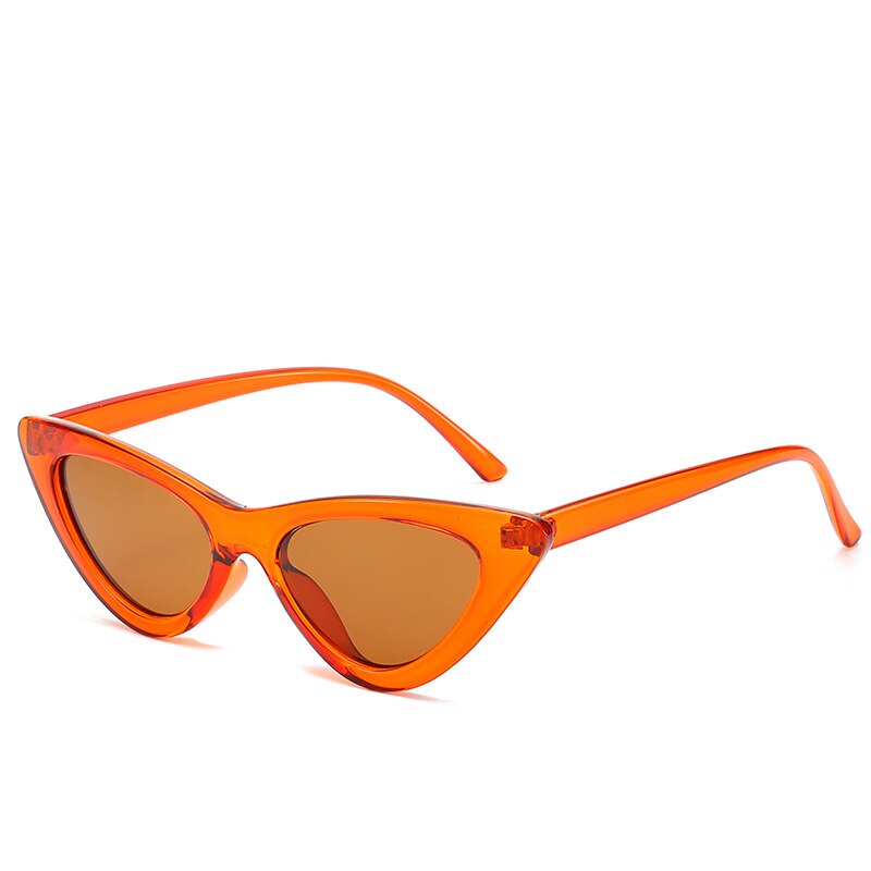 Cat eye solglasögon dam vintage små solglasögon  uv400 svarta nyanser retro cateye lunette de soleil femme oculos: Brunbrun