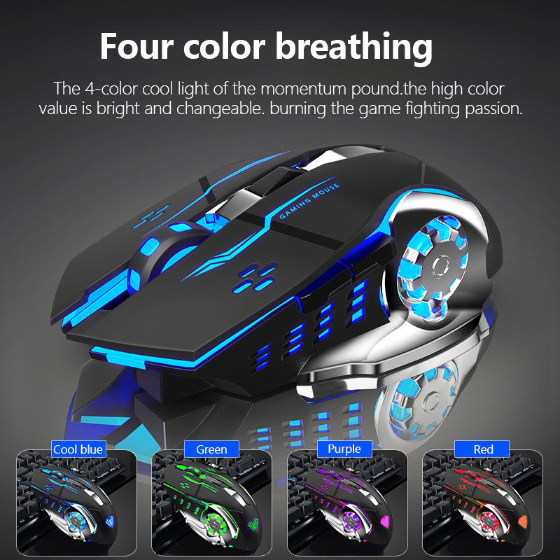 Aula Sc100 Wireless Silent Gaming Maus wiederauf ladbar 1600 dpi 7 Tasten ergonomische optische USB Mute Maus für PC Laptop Desktop