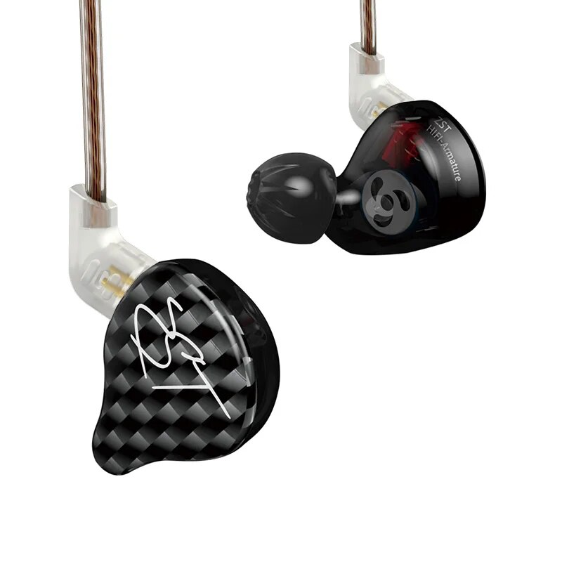 Kz zst com fio fone de ouvido cabo destacável no monitor cancelamento ruído fone alta fidelidade música esporte jogo telefone fones: Azul