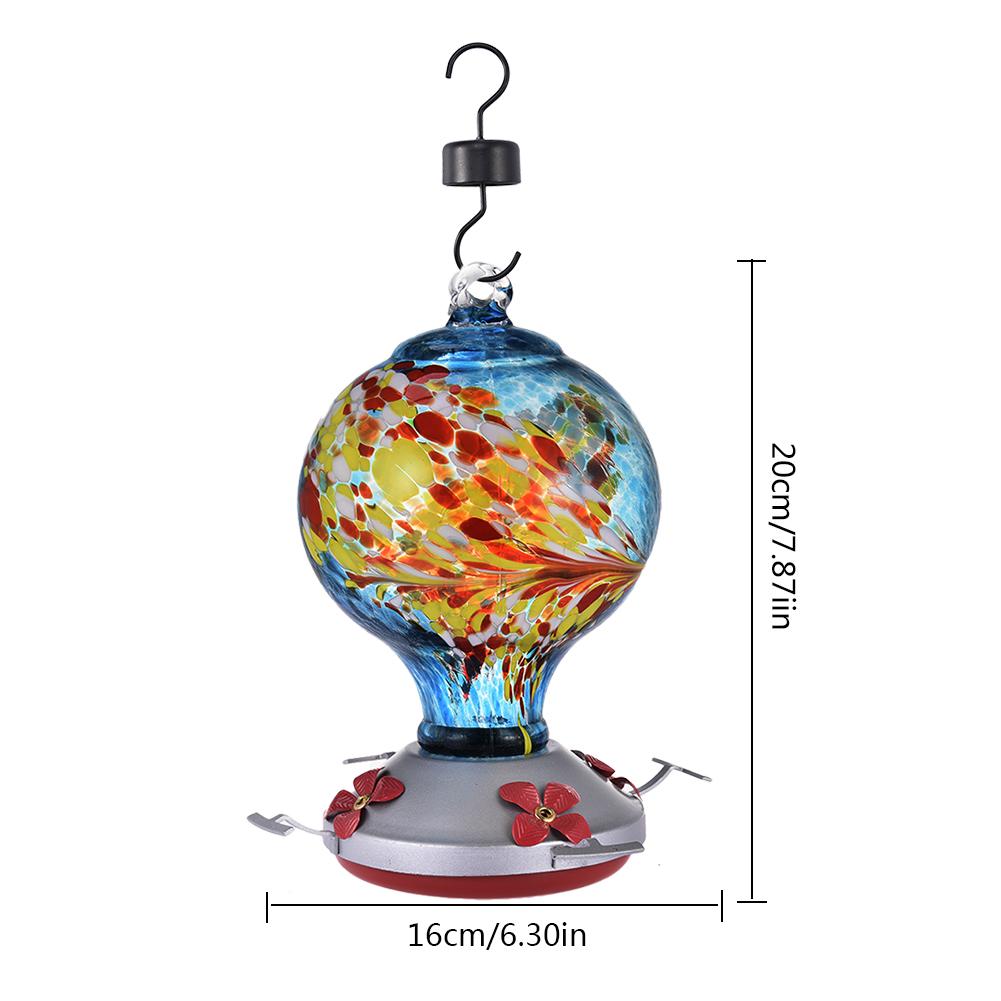 Newest Bird Feeder Hummingbird Feeder Glass Flower Hummingbird Water Feeder Food Container For Garden Outdoors Patio