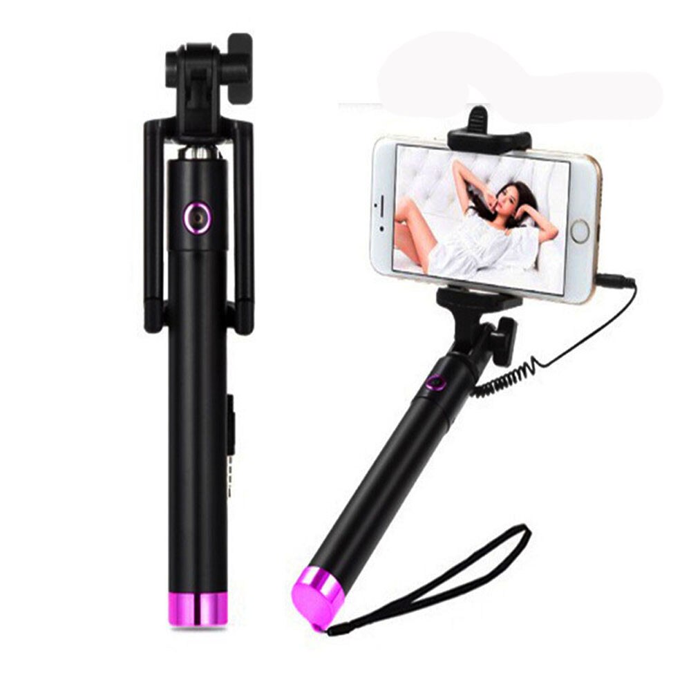 Draagbare Uitschuifbare Monopod Self-Pole Handheld Wired Selfie Stick Voor Iphone Voor Smartphone Mini Draad Controle