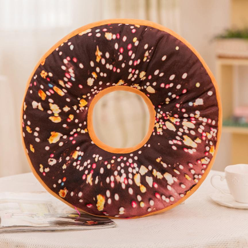 Ouneed doux beignet aliments housse de coussin jouets drôle dessin animé doux chocolats bricolage taie d'oreiller et chaise dos coussin: G