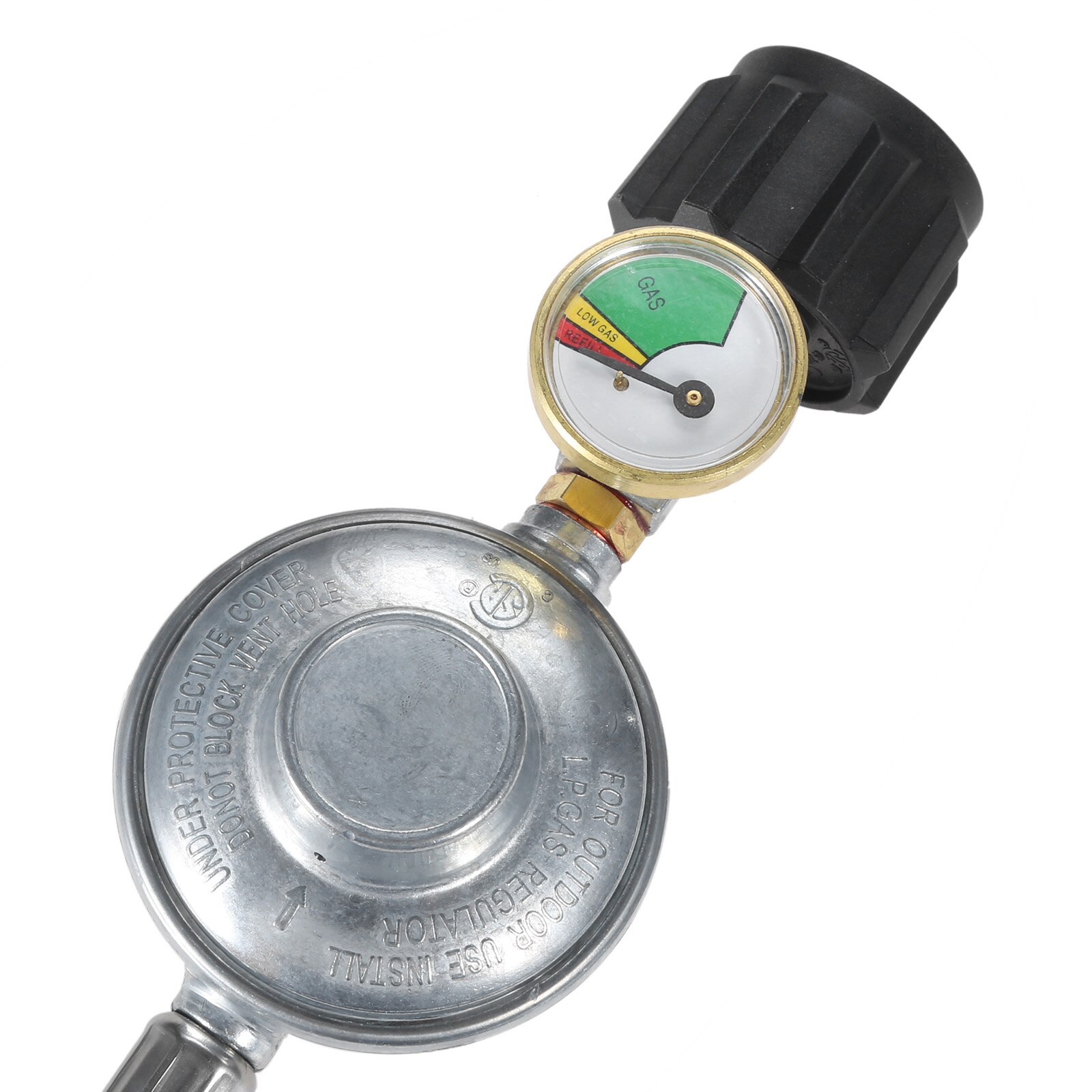 dophee 1pc 5ft Braided Propane Regulator Hose with Gauge for Burner Stove, Gas Water Heater, Forced Air Heater, Burner Stove