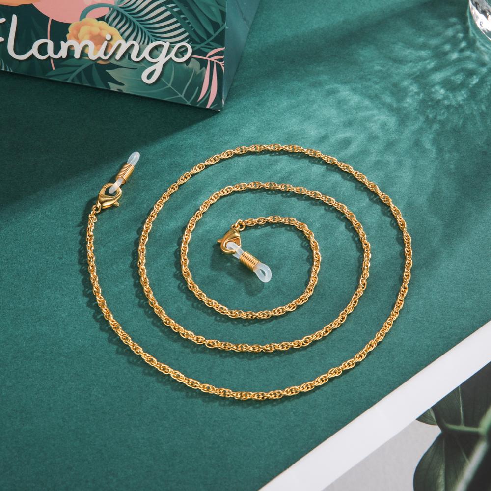 Skyrim Eenvoudige Masker Kettingen Holder Anti-Slip Leesbril Ketting Brillen Cord Neck Strap Touw Lanyard Voor Zonnebril: gold color