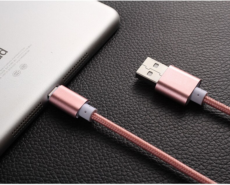 Billading høy mengde nylonflett anti-knyttet usb-kabel for samsung huawei xiaomi android iphone 1.5m hurtigladetråd