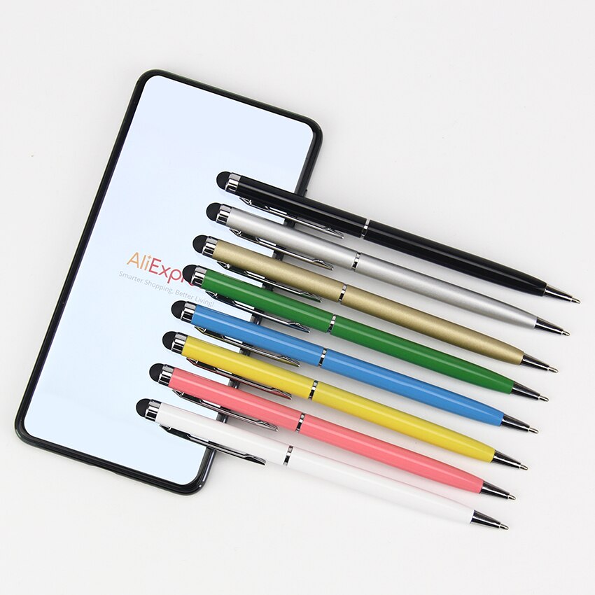 Commercio tutto'ingrosso Universale 2 in1 tocco schermo Capacitivo Penna Stilo con la Penna A Sfera per iPhone iPad tavoletta PC Samsung 100 pz/lotto
