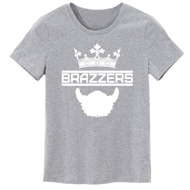 HT0002# for brazzers black t shirt men tshirt men's tshirt top summer Tshirt cool round neck short sleeve shirt: HT0002 Grey white / M