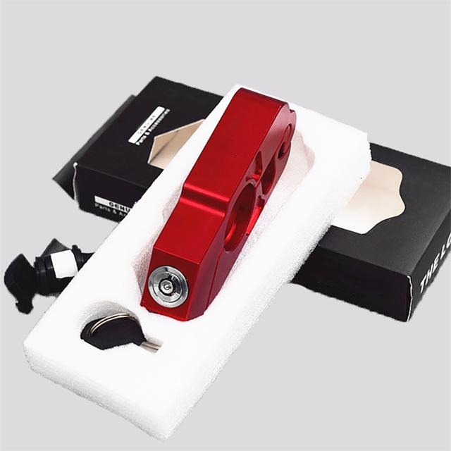 Motorcycle Grip Lock CNC Security Safety Locks Handlebar Handset Brake Lever Disc Locking Fit Scooter ATV Anti-Theft Motor Lock: Type A Red