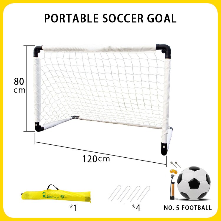 Portable Folding Youth Soccer Goal Children Sports Soccer Goal With Size 3/5 Soccer Ball No assembly required Game Football Gate