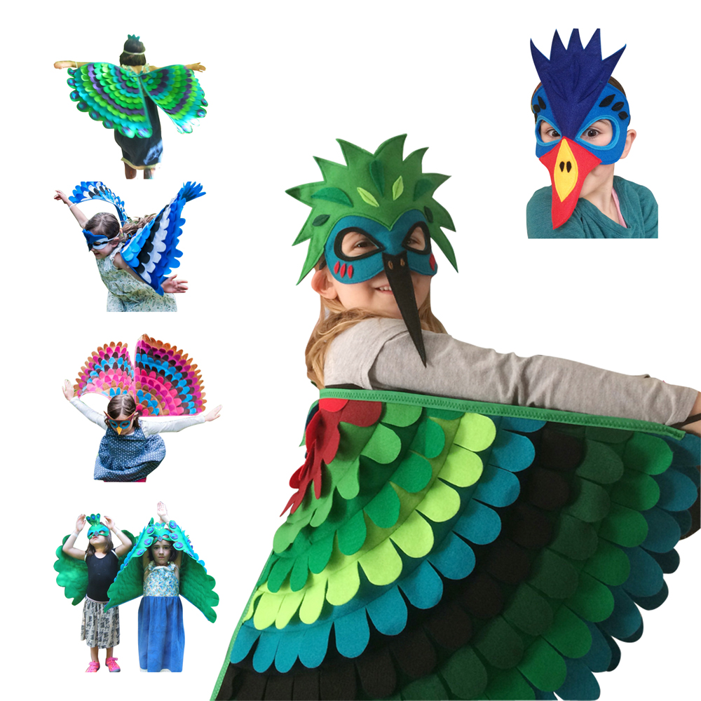 Disfraz de Halloween para niño y niña, traje de Halloween con ala de búho y pájaro con máscara, traje de Halloween para niño y niña, traje de Animal de lujo para niño pequeño, nuevos para niño