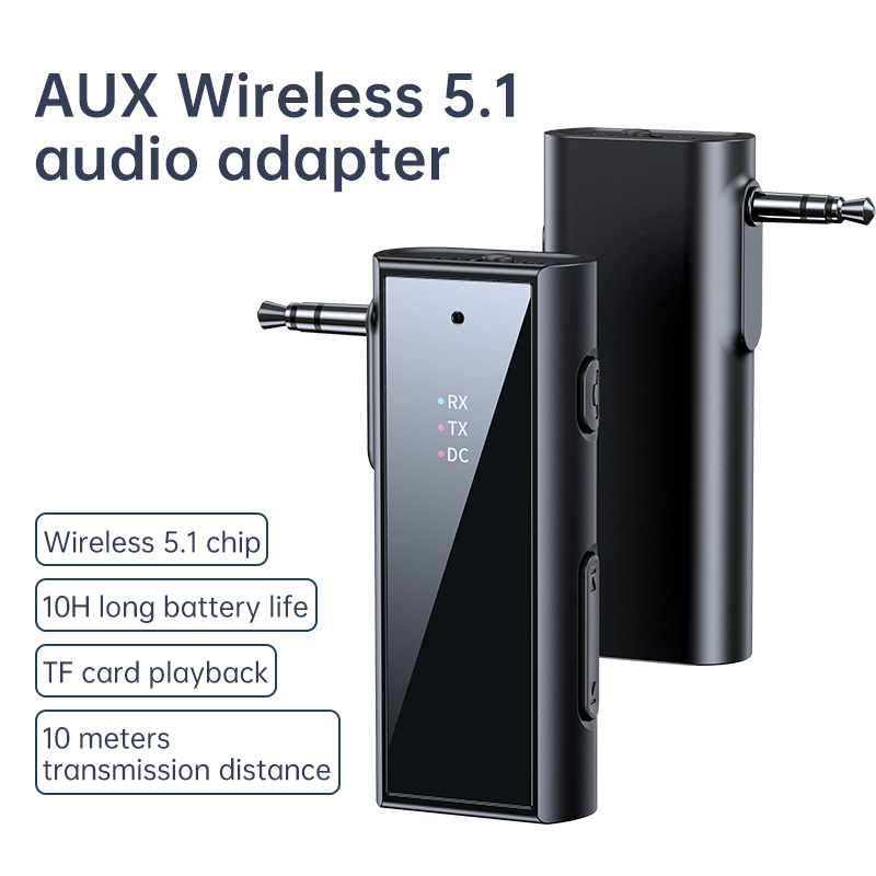 Bluetooth 5.0 Ontvanger Zender Cd Muziek Draadloze Audio Adapter Met Hd Mic Ondersteuning Tf Kaart 3.5Mm Aux Jack Voor Carkit