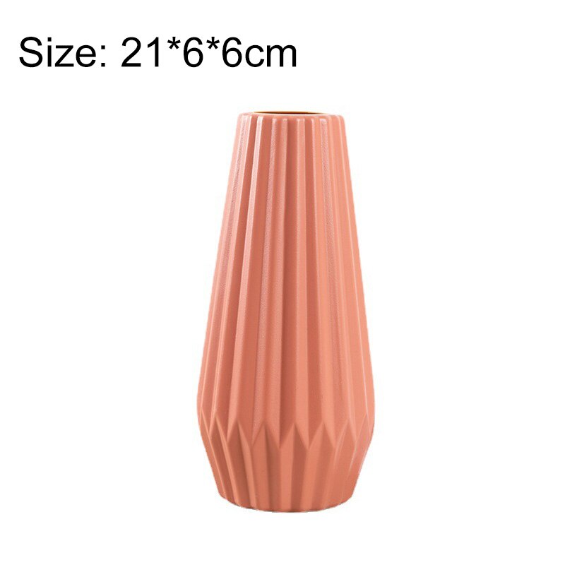 Plastic Flower Vase Decoration Home White Vase Imitation Ceramic Flower Pot Flower Basket Nordic Decoration Vases for Flowers