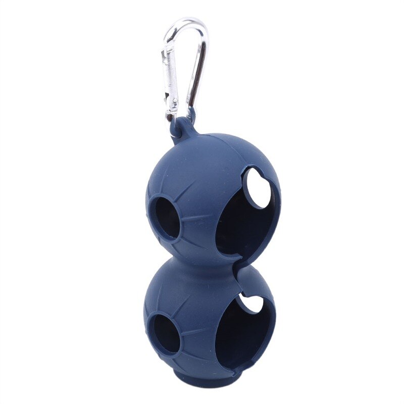 Outdoor Portable Mini Golf Bag 2 Balls Holder Mini Waist Bag Sports Tool Pack Balls Golf Silicone Case Golf Balls Case: dark blue
