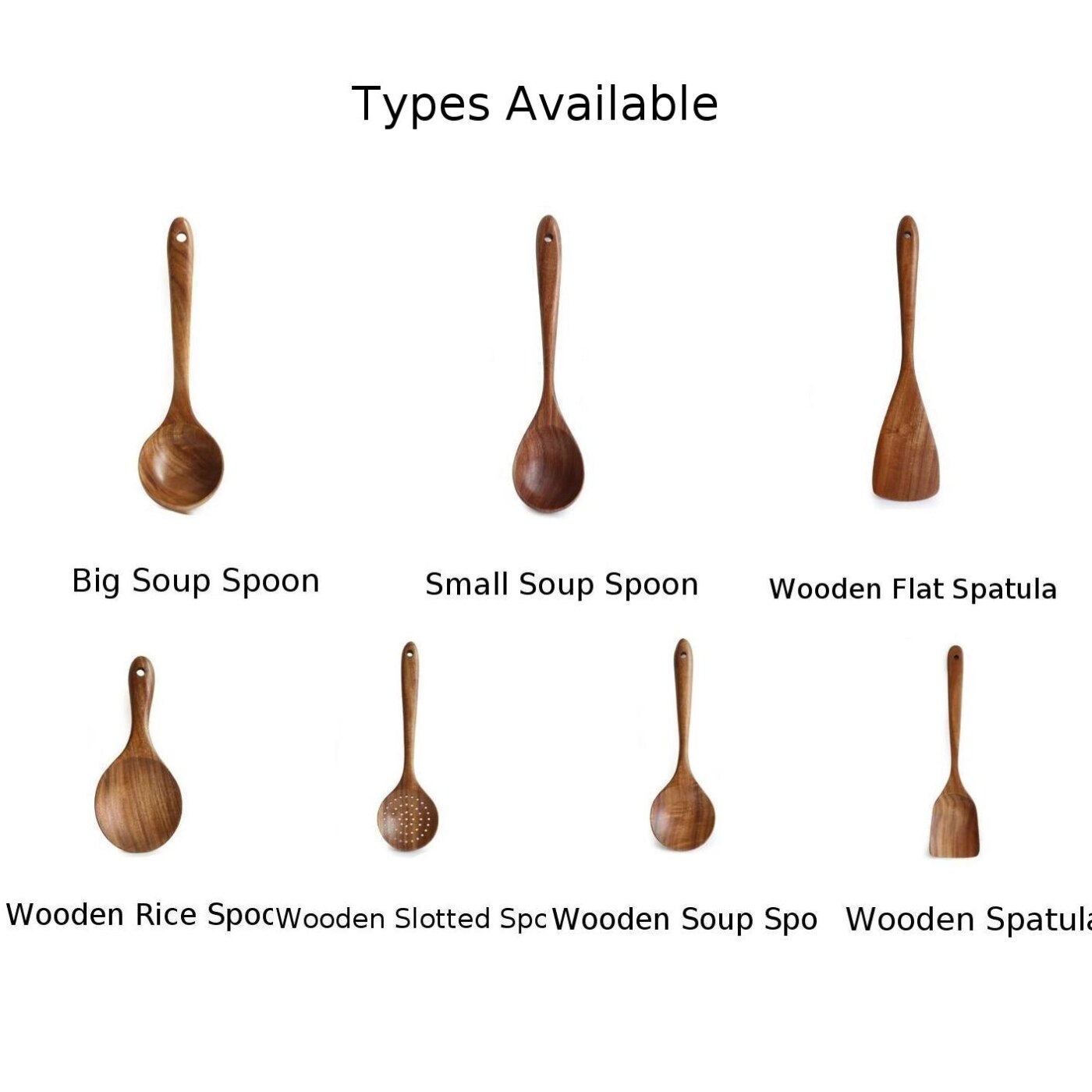 Practical Kitchen Cooking Tools Solid Wood Teak Spoons Spatula Wooden/Utensils