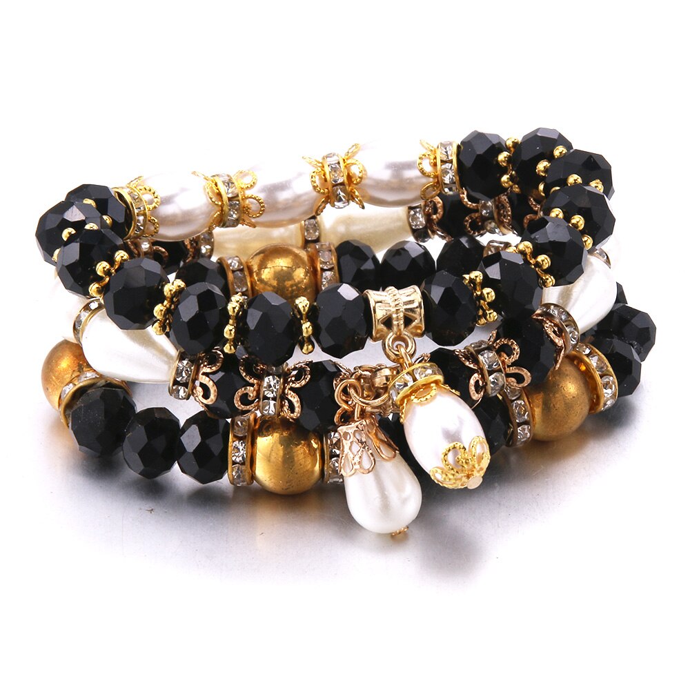 Bohemian Trend Women's Beaded Bracelet 3Pcs Mixed Color Resin Bracelet For Men's Luxury Jewelry Party Birthday: B3ZH-49