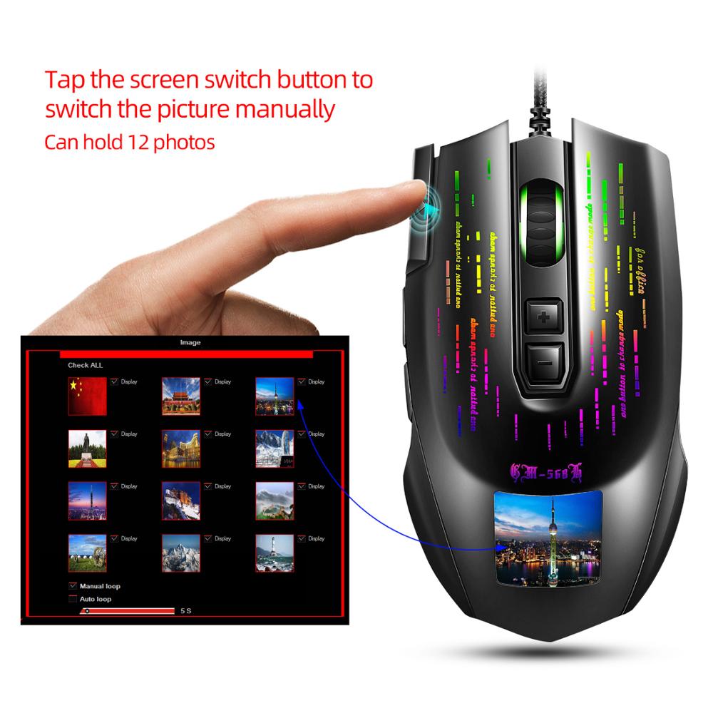 J500 Gaming Mouse USB 10000 DPI PMW3325 USB RGB Wired Mouse Gamer 9 Buttons Programmable Mice For Computer PC Can Photo Setting