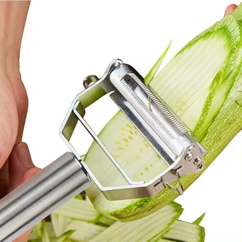 RVS Groente Fruitmesje - Multifunctioneel Dubbelzijdig Snijmes - Aardappel Wortel Rasp