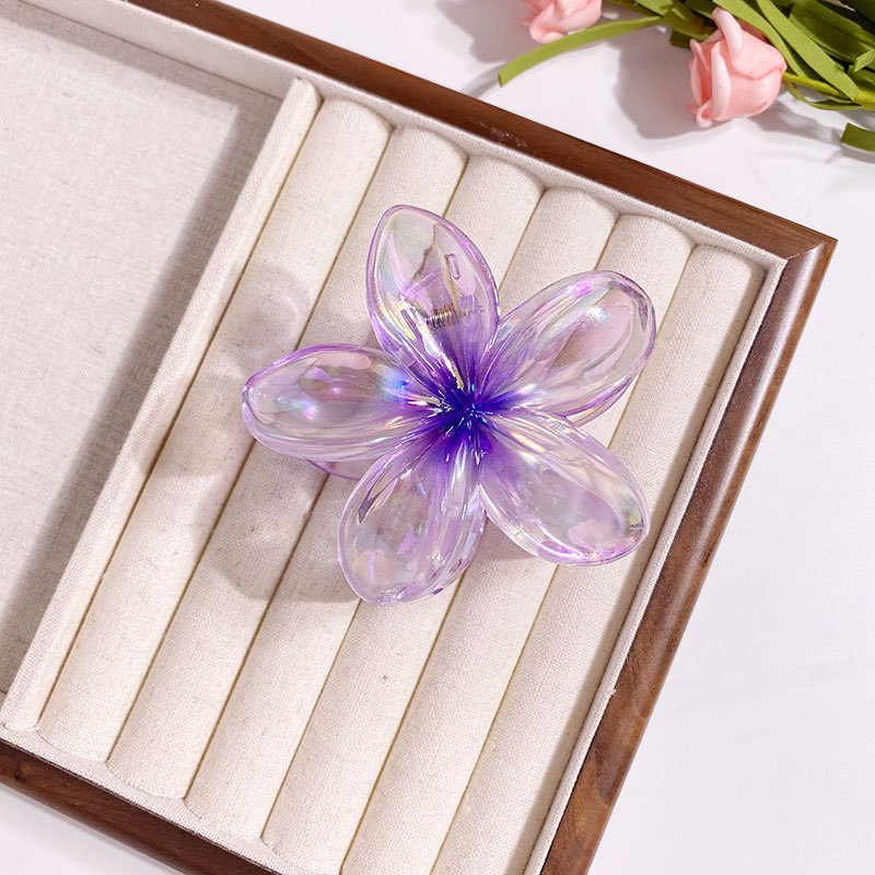 1/6 pièces coloré Transparent fleur 8CM pinces à cheveux pince épingle à cheveux Barrette épais mince cheveux accessoires pour les femmes: vert militaire