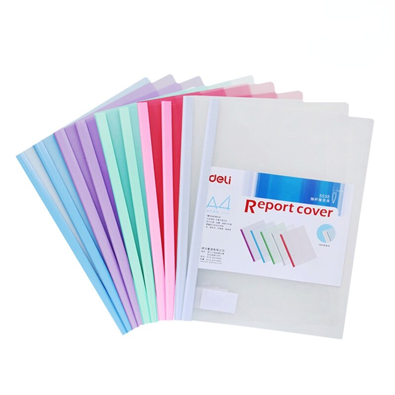 60pcs/set A4 Morandi Color Folder Test Paper and Document Rod Clamp File Folder Business Office Supplies