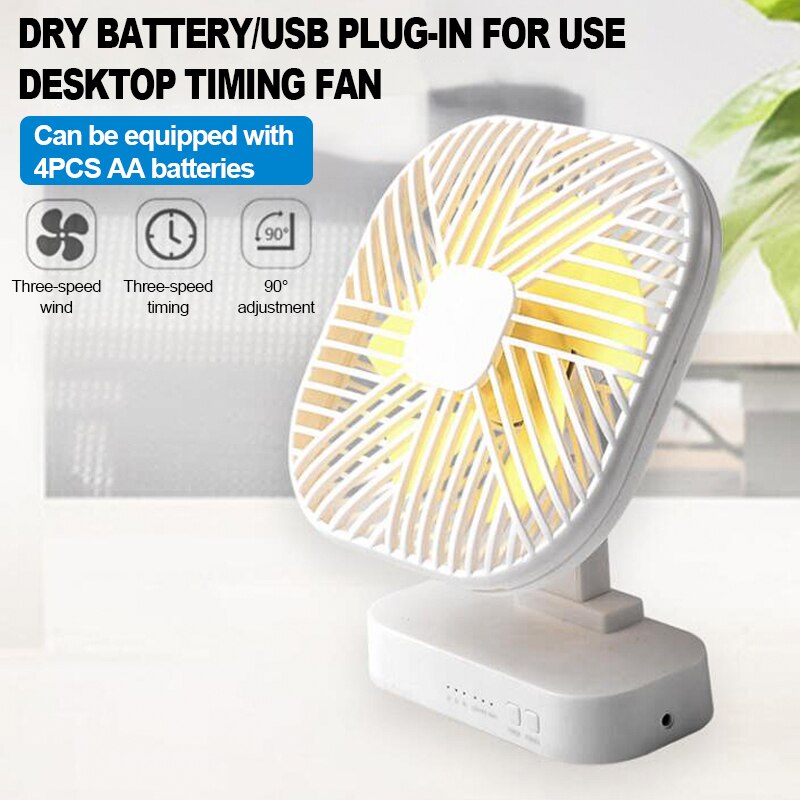 Magnetic USB Fan USB or AA Battery Powered Desk Fan with 3 Speed Timing Function