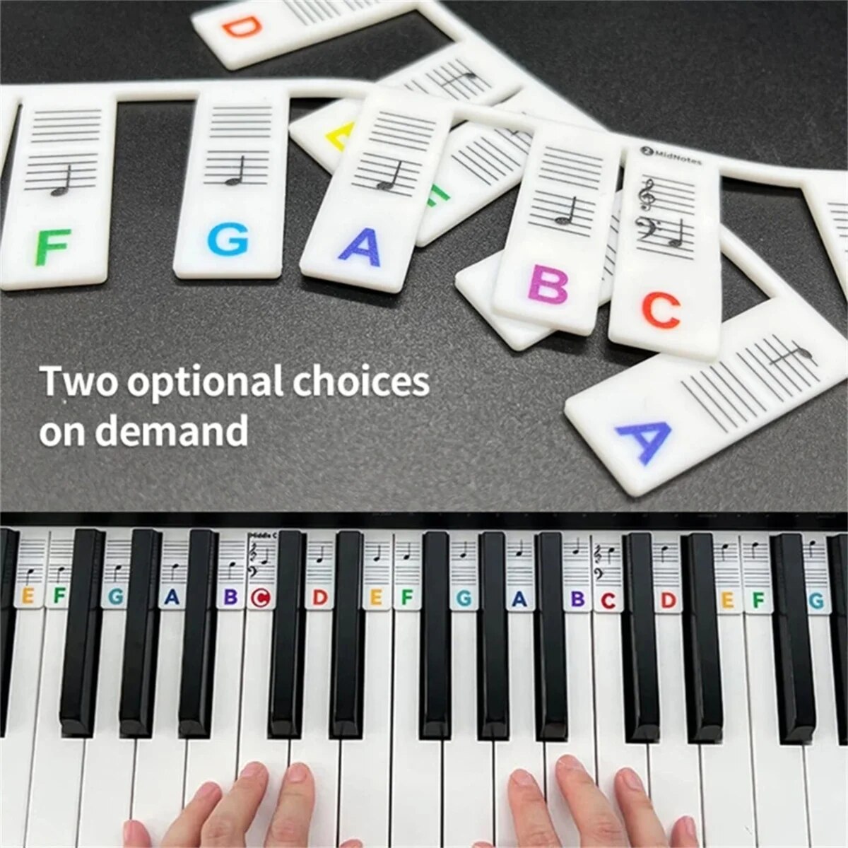 Miwayer Piano Keyboard Stickers for 88/61 Key,Removable Piano Keyboard Note Labels for Learning Piano Notes Guide for Beginner