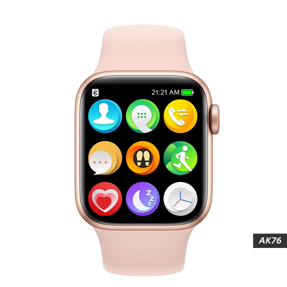 Original IWO AK76 Smart Uhr PK W26 Frauen Männer Spiele SmartWatch Bluetooth Anruf Herz Rate 1,75 Zoll Remote Kamera Für android IOS: Pink